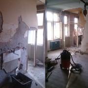 Komplettsanierung Altbauwohnung Berlin-Steglitz Küche & Wohnzimmer (vorher)